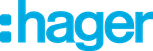 Logo Hager, tableaux électriques et solutions de domotique – partenaire Fredhelec